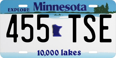 MN license plate 455TSE