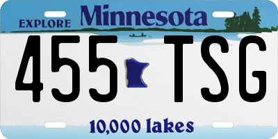 MN license plate 455TSG