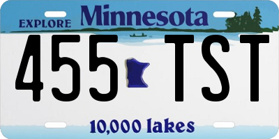 MN license plate 455TST