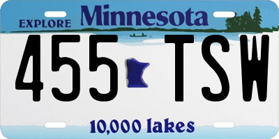 MN license plate 455TSW