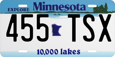 MN license plate 455TSX