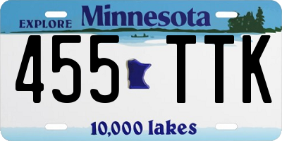 MN license plate 455TTK