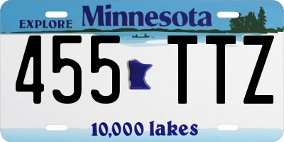 MN license plate 455TTZ