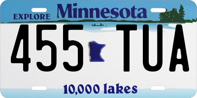 MN license plate 455TUA