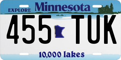MN license plate 455TUK