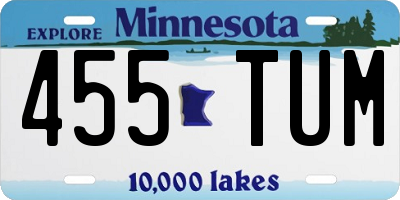 MN license plate 455TUM