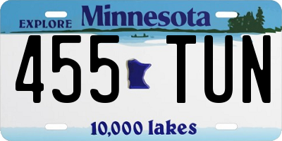 MN license plate 455TUN
