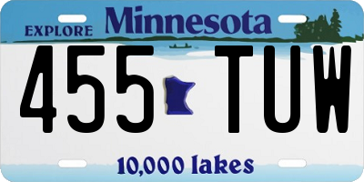 MN license plate 455TUW