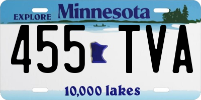 MN license plate 455TVA