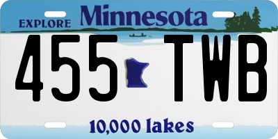 MN license plate 455TWB