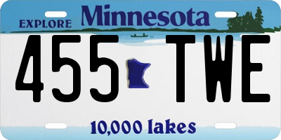 MN license plate 455TWE