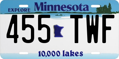 MN license plate 455TWF
