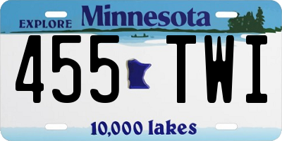 MN license plate 455TWI
