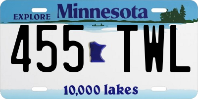 MN license plate 455TWL