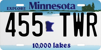 MN license plate 455TWR
