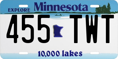 MN license plate 455TWT