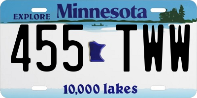 MN license plate 455TWW