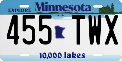 MN license plate 455TWX