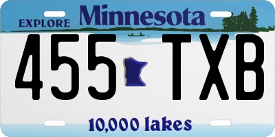 MN license plate 455TXB