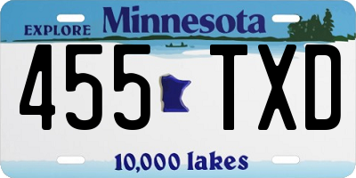 MN license plate 455TXD