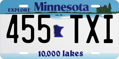 MN license plate 455TXI