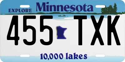 MN license plate 455TXK