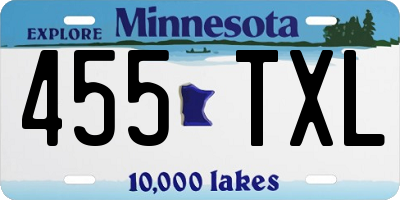 MN license plate 455TXL