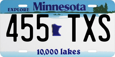 MN license plate 455TXS