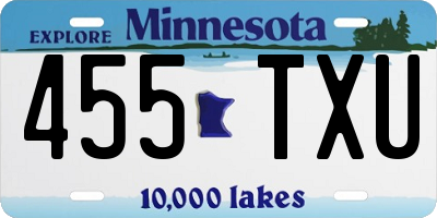 MN license plate 455TXU
