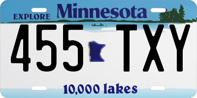 MN license plate 455TXY