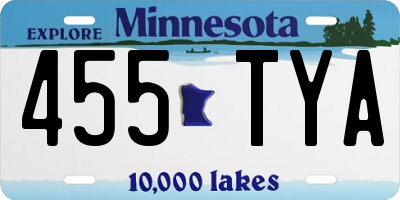 MN license plate 455TYA