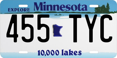 MN license plate 455TYC