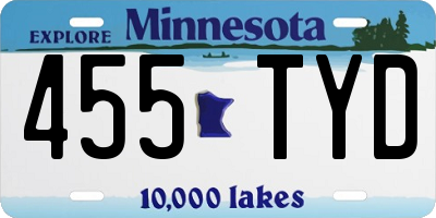 MN license plate 455TYD