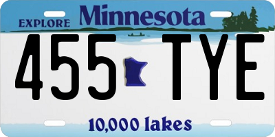 MN license plate 455TYE