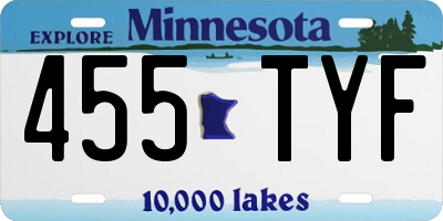 MN license plate 455TYF