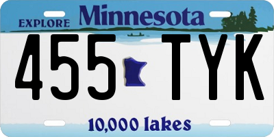 MN license plate 455TYK