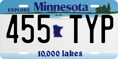 MN license plate 455TYP