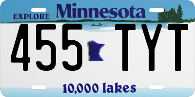 MN license plate 455TYT