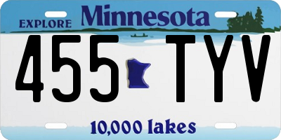 MN license plate 455TYV