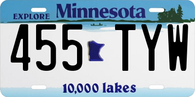 MN license plate 455TYW