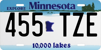 MN license plate 455TZE