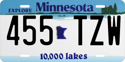MN license plate 455TZW
