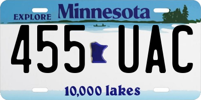 MN license plate 455UAC