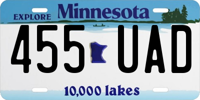 MN license plate 455UAD