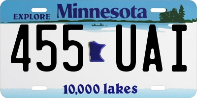 MN license plate 455UAI