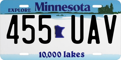 MN license plate 455UAV
