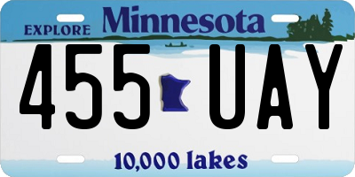 MN license plate 455UAY