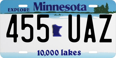 MN license plate 455UAZ