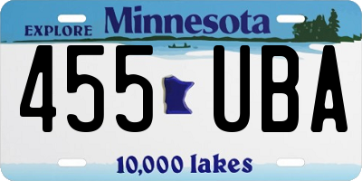 MN license plate 455UBA