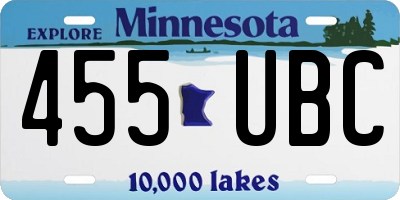 MN license plate 455UBC